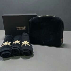 CHANEL Beauty Sublimage Towel Set Black NEW